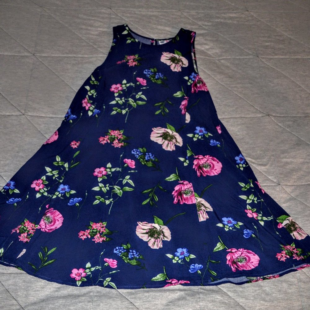 Navy blue floral dress